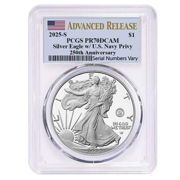 2025-S Navy Privy 1 oz Proof Silver American Eagle PCGS PF 70 AR