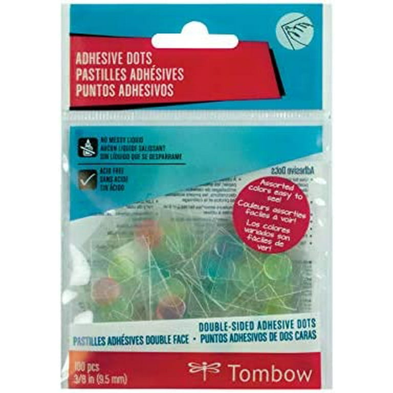 Tombow 52139 Adhesive Dots, Assorted Colors, 100-Pieces. Quick, Clean, and  Easy to Use for an Instant, Permanent Bond 