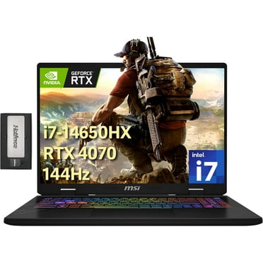 MSI Crosshair 16" 144Hz FHD  Gaming Laptop, Intel i7-14650HX, 32GB DDR5, 2TB SSD, GeForce RTX 4070, 24-Zone RGB Backlit Keyboard, Cooler Boost 5, Wi-Fi 6E, Win 11, Gray, 256GB Docking Station Set