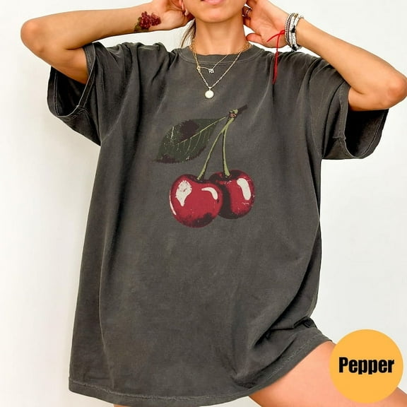 Vintage Cherry T-Shirt | Retro Fruit Graphic Tee | Unisex Comfort Colors