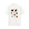 thumbnail image 3 of Women'S White "Meow" Graphic Tee - Cute Cat Illustrations, Loose-Fitting Short Sleeve T-Shirt for Spring/Summer, Casual with Round Neck, Casual Wear Tee | Playful Print Top | Comfortable Fit, 3 of 8