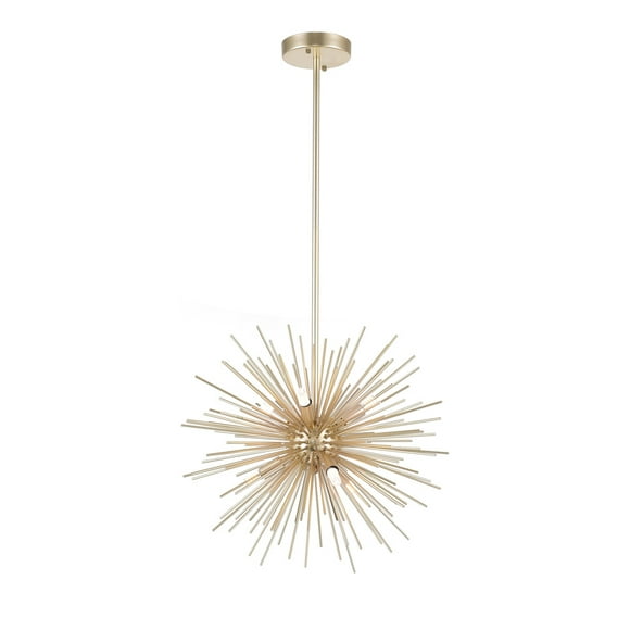 6 Light Chandelier with Gold Leaf Finish