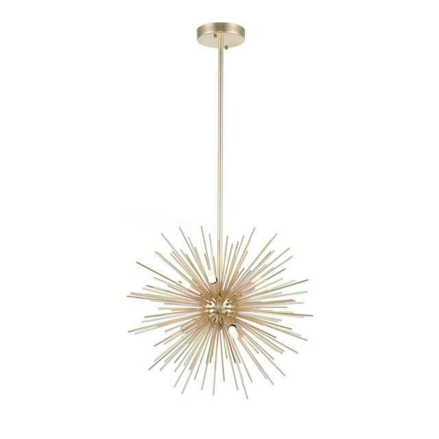 6 Light Chandelier with Gold Leaf Finish