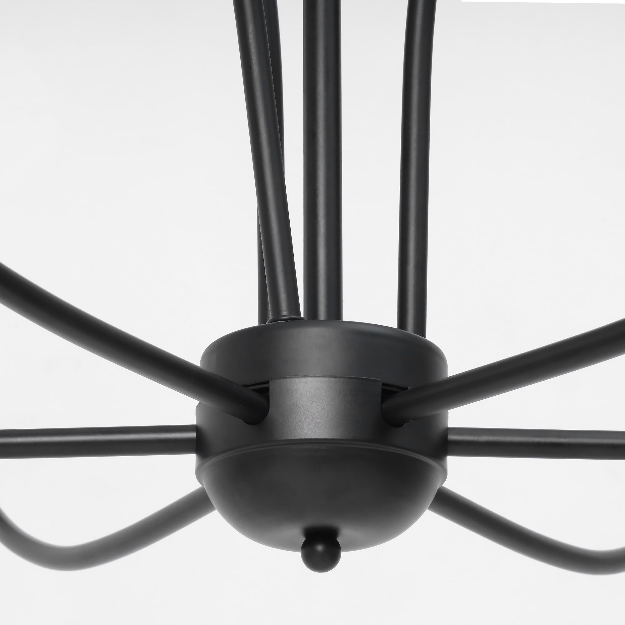 LNC French Country Black Chandelier, 39.4” Wide 9-Light Candle-Style Fixture
