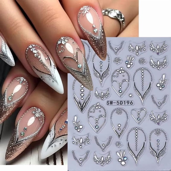 Y2K Heart Nail Art Stickers Self-Adhesive PET Jelly Gloss Decals for Women