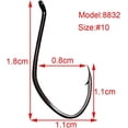 thumbnail image 3 of Catfish Hooks Big River Bait Hook High Carbon Steel Fishing Hook Saltwater Size Black Nickel (Pack of 100) (8#), 3 of 5