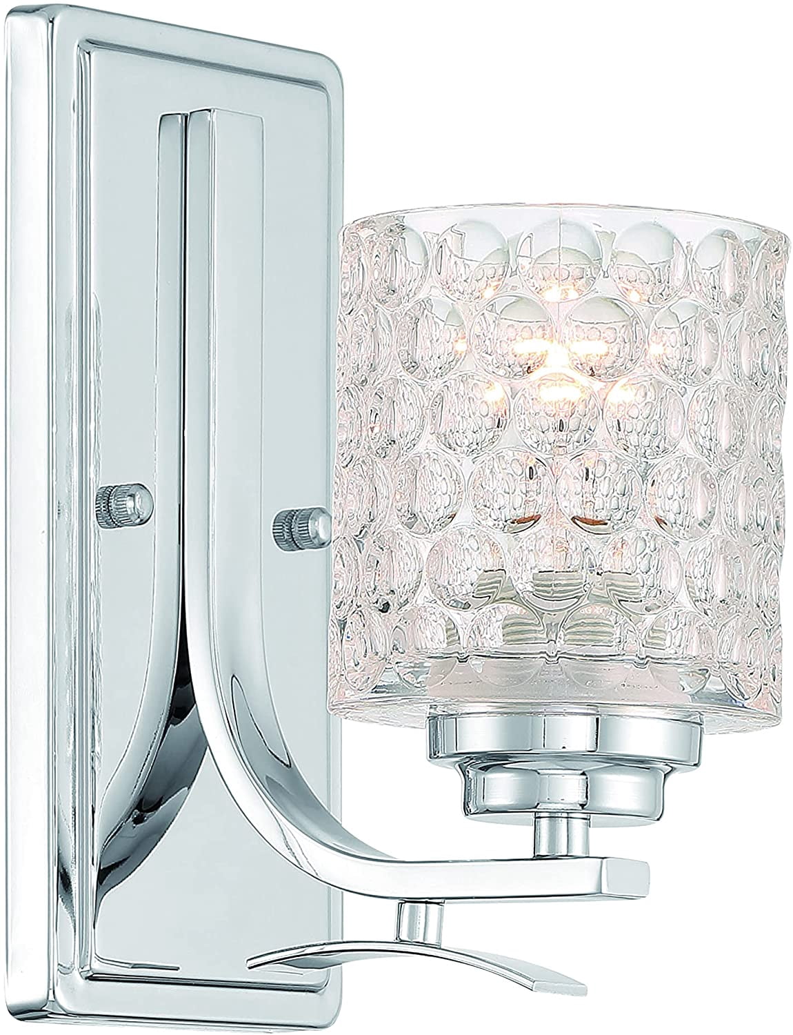 Vanity Art 1 Light Dimmable Chrome Armed Sconce Lighting | Modern Fixtures Accent Wall Lights for Bedroom Entrance Doorway Dining Room Living Room Hallway Bathroom Scones S1001CH-C01
