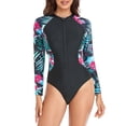 thumbnail image 3 of Trajes de baño de manga larga con cremallera para mujer, traje de baño de una pieza con cremallera de manga larga para mujer Traje de baño de una pieza de manga larga para mujer Diseño elevado, 3 of 6