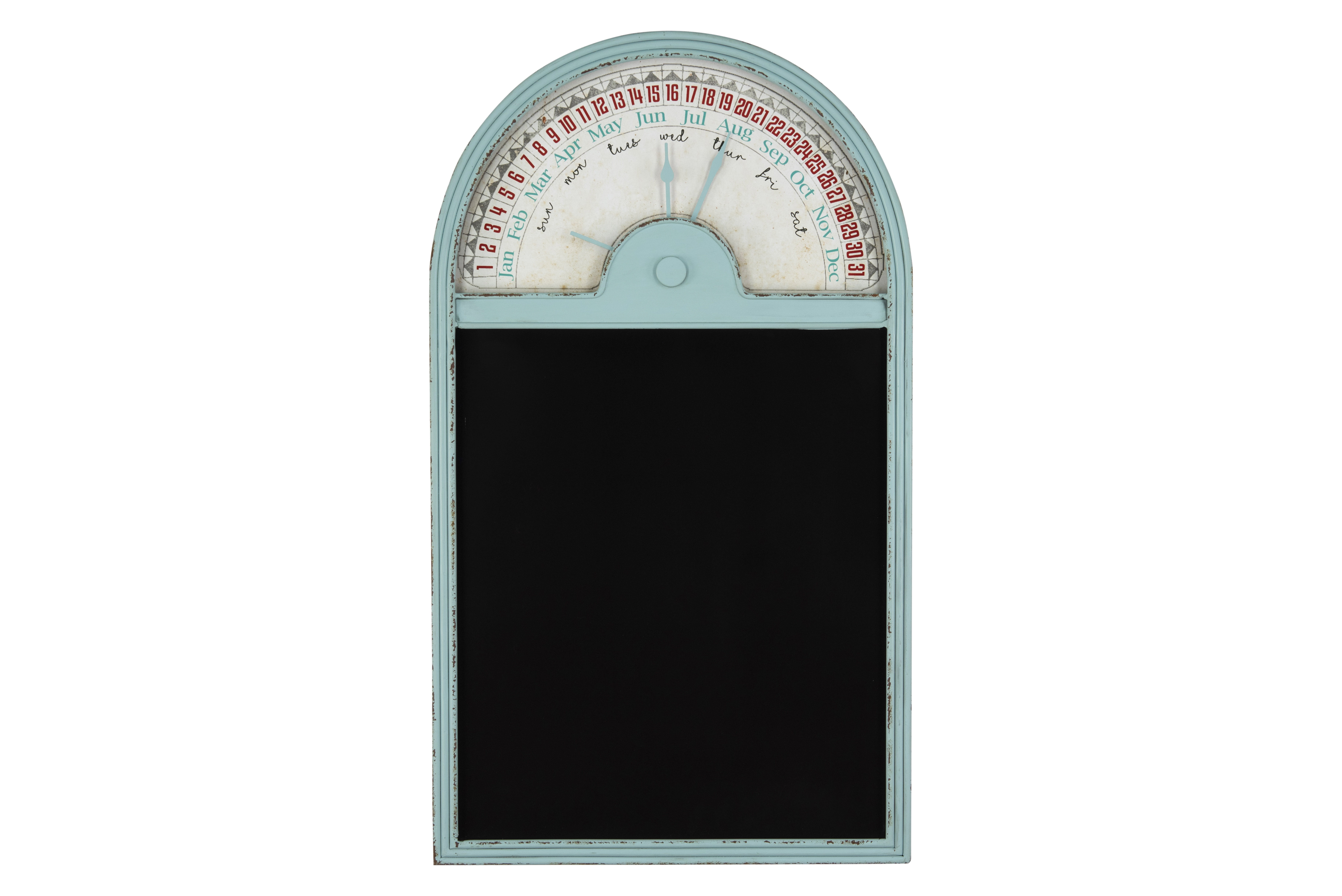 Distressed Aqua Vintage Reproduction Metal Perpetual Wall Calendar With distressed-aqua-vintage-reproduction-metal-perpetual-wall-calendar-with
