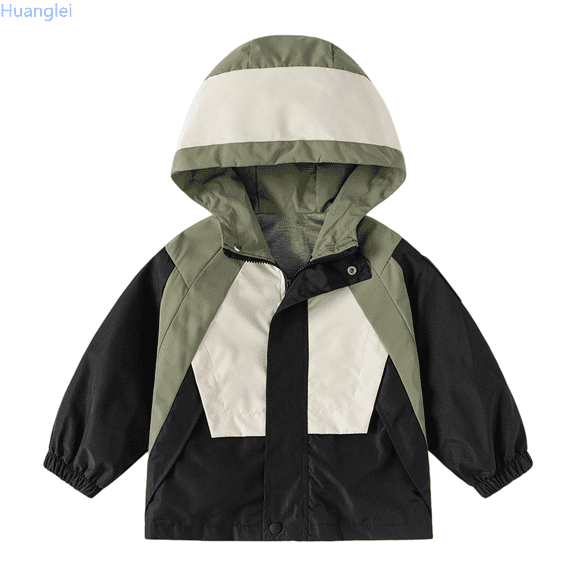 Huanglei Boys Windbreaker Jacket For Kids Lightweight Hooded Zipper Coat Outdoor Casual School Jacket For Boys Age 2 To 13 Years Boys Winter Pu Leather Jackets 2-3 Years