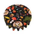 thumbnail image 3 of XMXT Waterproof Round Table Cloth, Forest Owl Plant Tablecloth Polyester Table Cover for Home Kitchen Dining Party Room Decor, 60 inches, 3 of 8