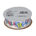 thumbnail image 6 of Offray Ribbon, White 7/8 inch Happy Birthday Satin Ribbon, 9 feet, 6 of 12