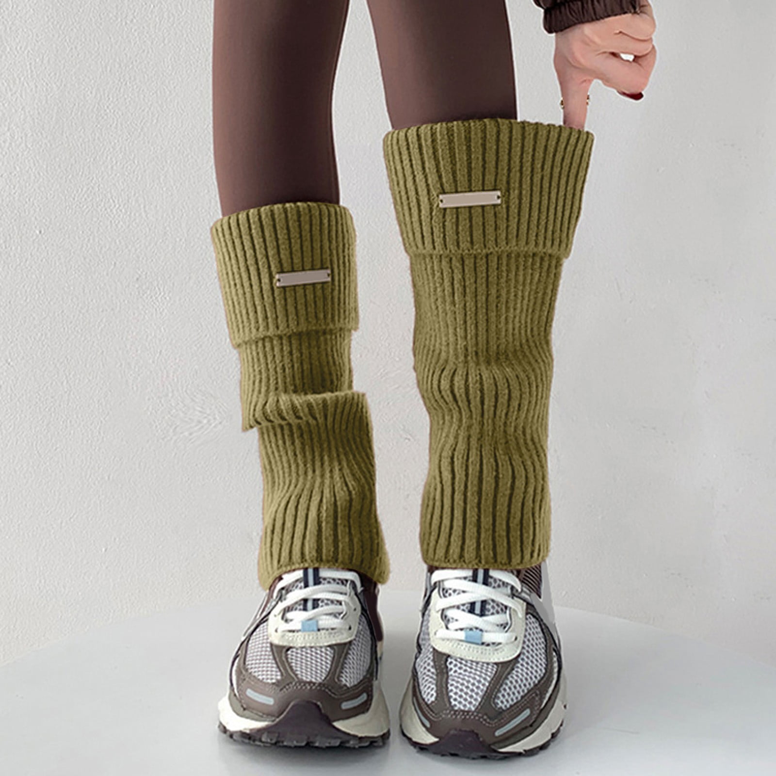 TINZ Chaussettes d'Hiver pour Femmes Chaudes et Confortables Résille Filles Collants Épais Bas Jusqu'aux Genoux