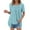 Light Blue, variant on MIXUE Boho Tops For Women Summer Solid Color Square Collar Short Sleeve Casual Basic Tshirts Outwear,Purple,XL