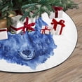 thumbnail image 3 of FMSHPON Watercolor Wolf Xmas Christmas Tree Skirt Stand Mat for Holiday Party Decoration Indoor Outdoor 36 inches, 3 of 3