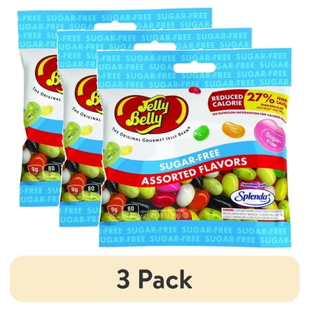(3 pack) Jelly Belly Sugar-free Assorted Jelly Beans - 2.8 oz Grab & Go® Bag