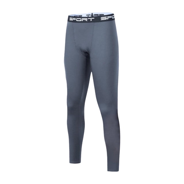 ZACPNCV Compression Pants Men Running Workout Leggings with Pockets Gym Basketball Athletic Tights Base Layer Gray