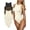Black Coffee Beige, variant on Women's 3 Piece Bodysuits Sexy Ribbed One Piece Sleeveless Halter Neck Bodysuits