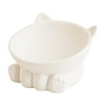 thumbnail image 2 of FastXmas Cat Food Bowl,Cat Shape Cute Pet Bow, Ceramics Raised Bowl Tilted 15 Degrees Elevated Cat Food and Water Bowls, Anti Vomit Dog Kitten Food Dishes Pet for Cats and Small Dogs(6.1x4.1 In), 2 of 6