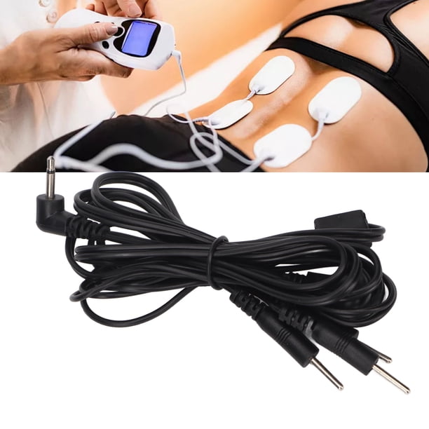 Alambres de Plomo de Electrodo de Reemplazo, Cables de Plomo Cubierta de PVC Negro 5 PPCS Professional de Alambre de Lámina de Cobre 2.5 mm enchufe para el HOGAR