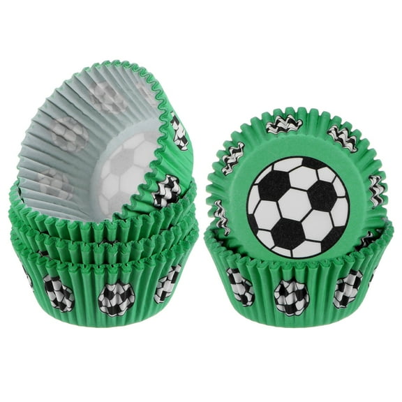 Uxcell 100-Pack Standard Cupcake Liners for Baking, Greaseproof Cupcake Wrappers for Wedding/Birthday/Party/Christmas[Cartoon Football]