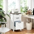thumbnail image 2 of HOMCOM 3 Drawer File Cabinet with Silent Slides, Vertical Filing Cabinet for Hanging A4/Letter Size, Rustic Farmhouse Printer Stand with Storage for Home Office, Distressed White, 2 of 10