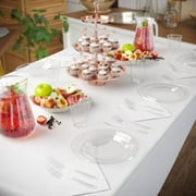 Exquisite 9 Clear Disposable Party Plastic Plates, 100 Count, Heavy Duty 350 GSM Plate
