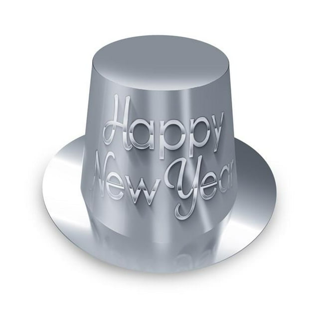 Beistle 80068-S25 New Year Hi-Hat, Silver - One Size
