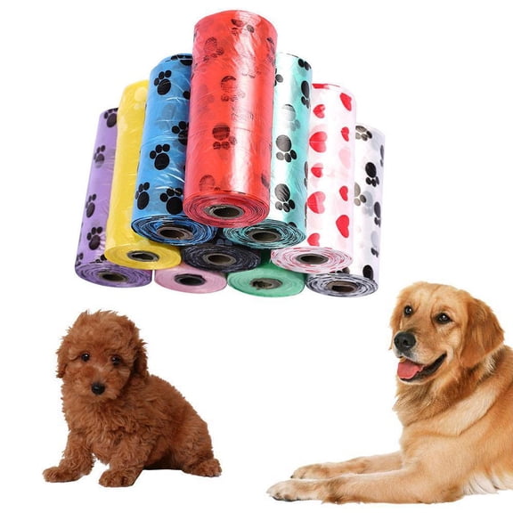 Dog Poop Bags, Biodegradable, Leak Proof, Random Color, Dog Waste Bags for Outdoor Use,1 Roll,Random Color