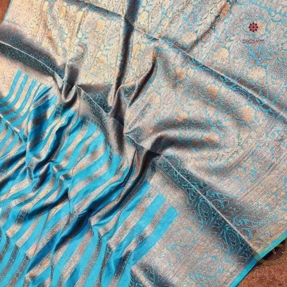 Cerulean Blue Khaddi Georgette Banarasi Saree