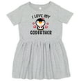 thumbnail image 3 of Inktastic I Love My Godfather with Cute Penguin and Hearts Girls Toddler Dress, 3 of 5