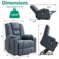 thumbnail image 2 of VIVIJASON Power Lift Chair Electric Recliner for Elderly Heated Vibration Massage Soft Fabric Recliner Chair with 2 Remote Controls, USB Ports, Side Pockets & Cup Holders for Living Room (Blue), 2 of 7