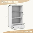 thumbnail image 3 of Costway 42'' Tall 4-tier Storage Shelf Wood Bookcase with Drawer Home Organizer Display Rack White, 3 of 10