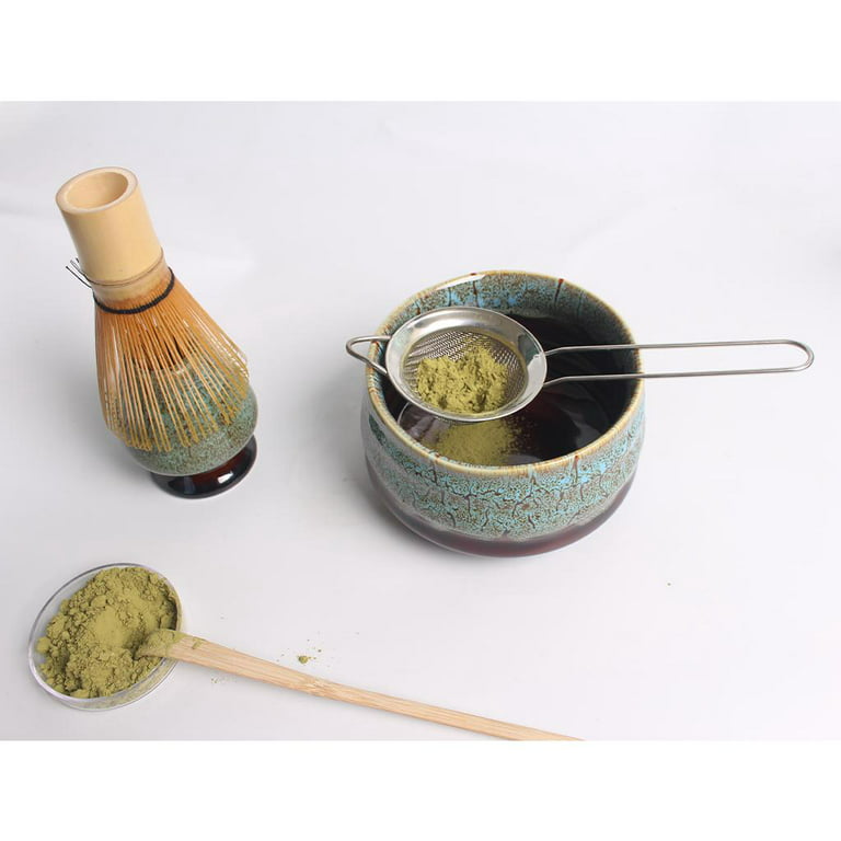 5 Items Green Tea Handmade Starter Accessories Tools Matcha Whisk(Chasen)  Matcha Bowl Set for Beginner , Bamboo Bowl C Bowl