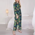 thumbnail image 5 of Wukai Colorful Pineapples Print Women's Pajama Set - Soft Long Sleeve Sleepwear for Comfort and Style-X-Large, 5 of 9