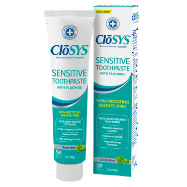 CloSYS Fluoride Toothpaste, 7 Ounce, Gentle Mint, Whitening, Sulfate Free,