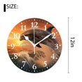 thumbnail image 2 of 12 Inch Wall Clock Battery Operated Silent Clock Decorative for Office, Kitchen, Outdoor, Living Room，Dolphin Jumping Out of The SeaCute Drawing, 2 of 4