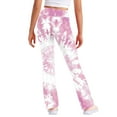 thumbnail image 6 of Odeerbi 2-13 Years Toddler Girls Wide Leg Yoga Pants Tie-Dye Workout Dance Athletic Sports Pants Cute Elasticity High Waist Straight Leg Pants, 6 of 9