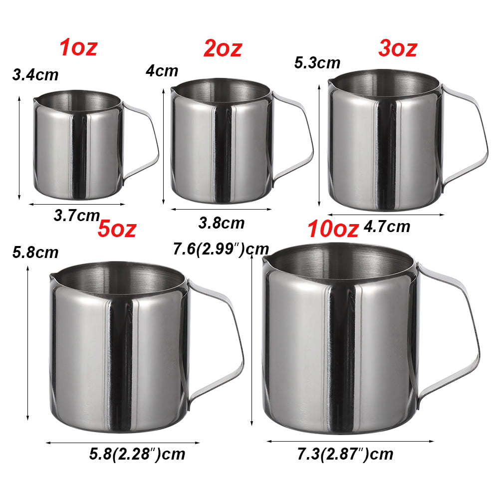 Stainless Steel Milk Measuring Jug Puring Frothing Coffee Latte Frother Pitchers 