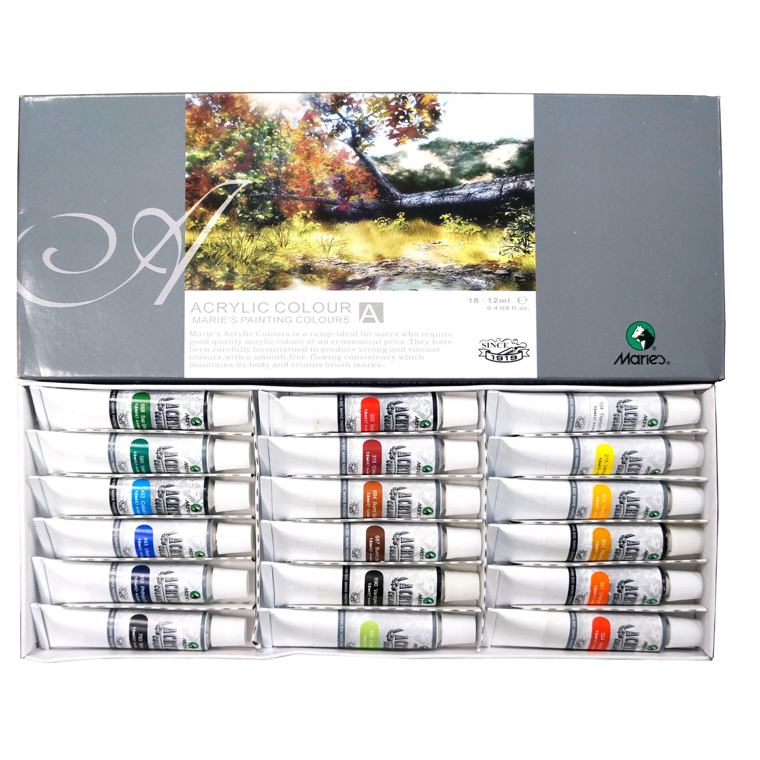 Essentials Oil Paint 12ml 18/Pkg-Assorted Colors