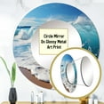 thumbnail image 3 of Designart "Aqua Force Of The Sea Surge" Beach Round Mirror Wall Decor Coastal - Large Turquoise Round Office Mirror - Round Mirror - 23" x 23", 3 of 6