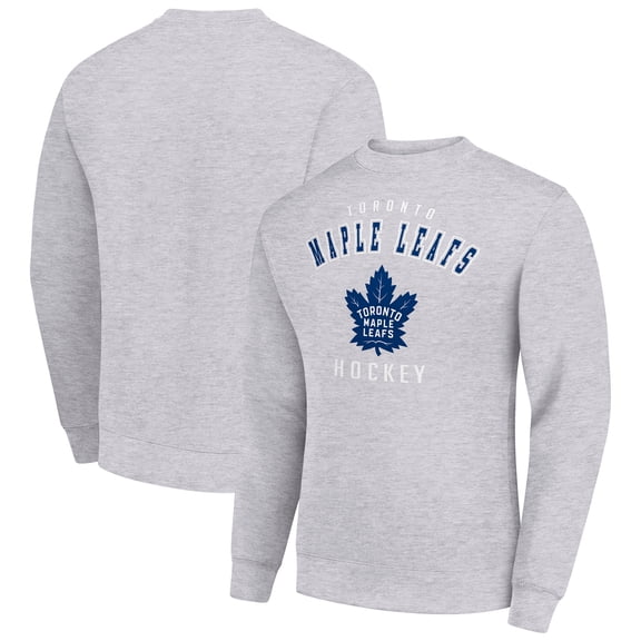 Men's Starter Heather Gray Toronto Maple Leafs Team Logo Fleece Pullover Sweatshirt