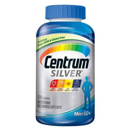 Centrum Silver Multivitamin for Men 50 Plus, Multivitamin/Multimineral Supplement with Vitamin D3, B Vitamins and Zinc - 275 Count
