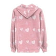 thumbnail image 4 of Renewold Valentine's Day Full Zip Hoodie for Women Pink Hearts Sweatshirt Jacket Love Graphic Hoody T-shirt for Club, Shopping, Exercise Wear Size S, 4 of 6