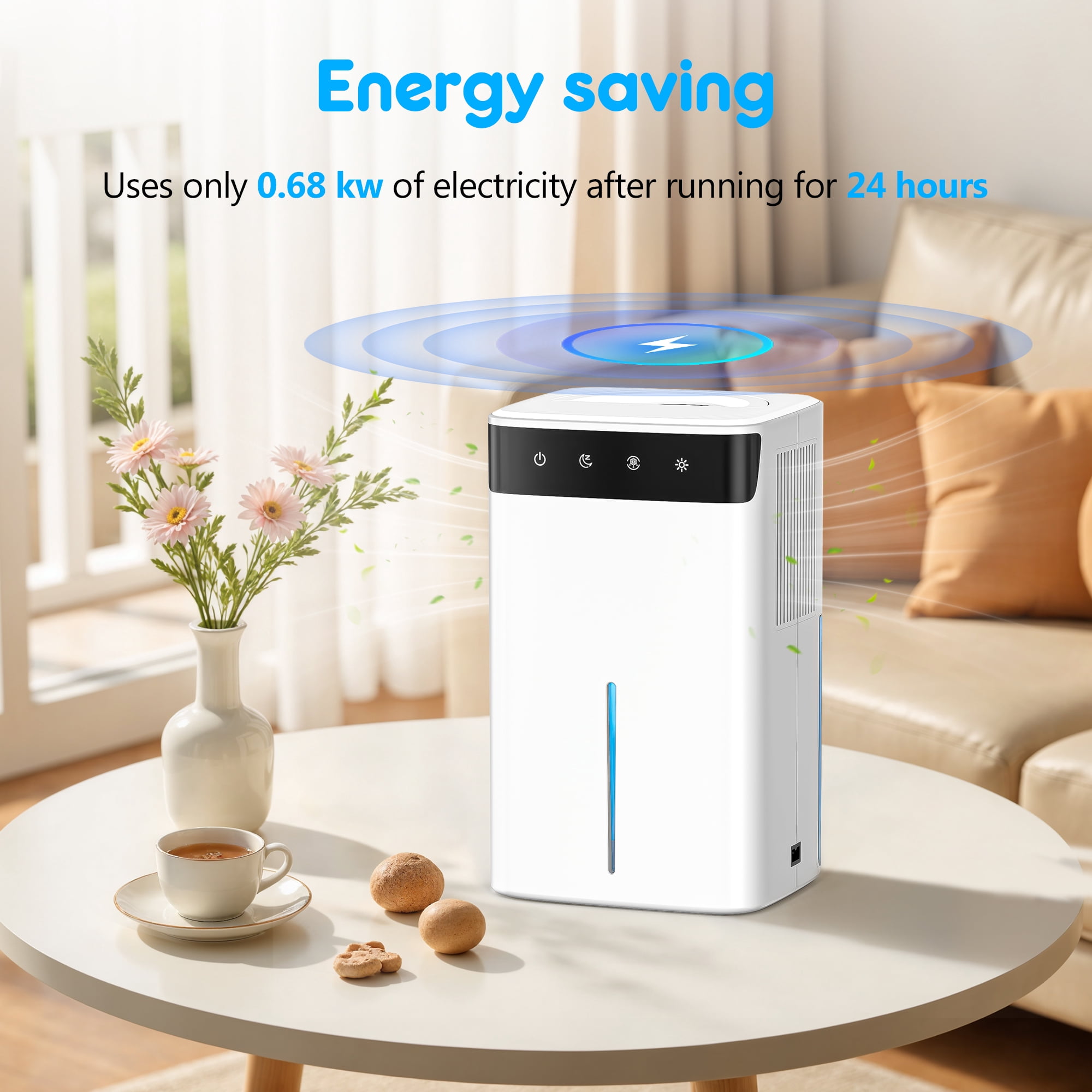 Aootek Dehumidifier,Small Dehumidifier for Home,LED Light,Automatic Defrosting,Ultra Quiet,Up to 1200 Sq ft