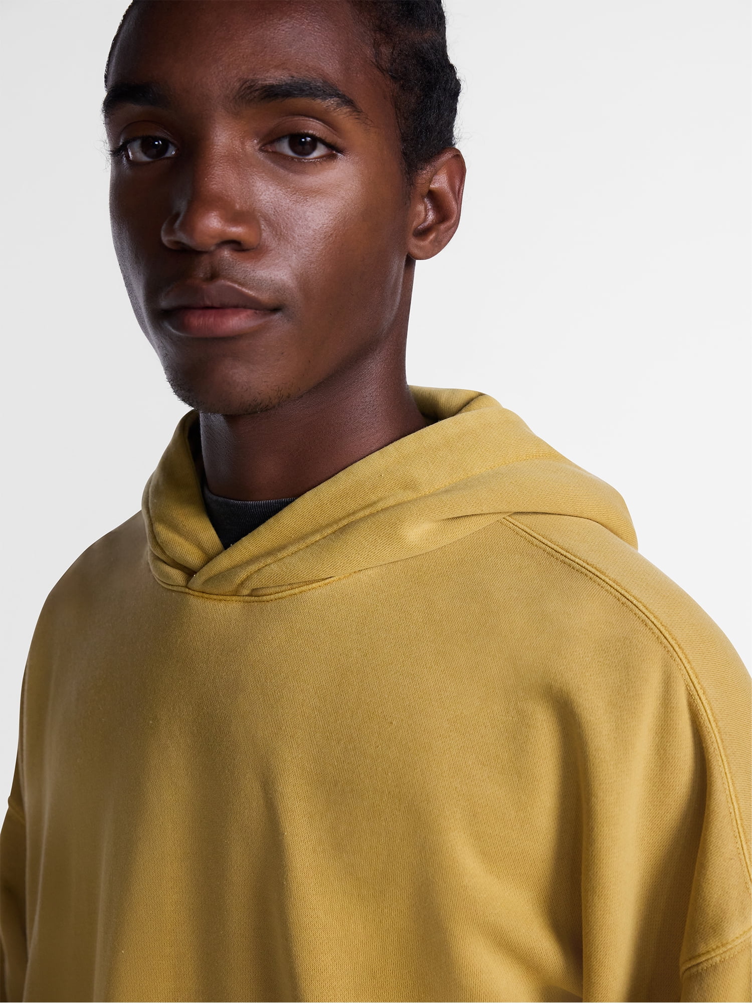 No Boundaries Boxy Fit Oversized Fleece Hoodie with Long Sleeves, Men's XS-4XLT