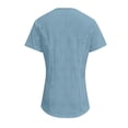 thumbnail image 5 of EchfiProm Square Neck Tops for Women Casual T-Shirts Light Blue Short Sleeve Pullover Lace Solid Womens, 5 of 5
