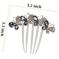 thumbnail image 6 of Sankuwen Women Rhinestone Inlaid Flower Hair Comb Hairpin Barrette Accessory, 6 of 8