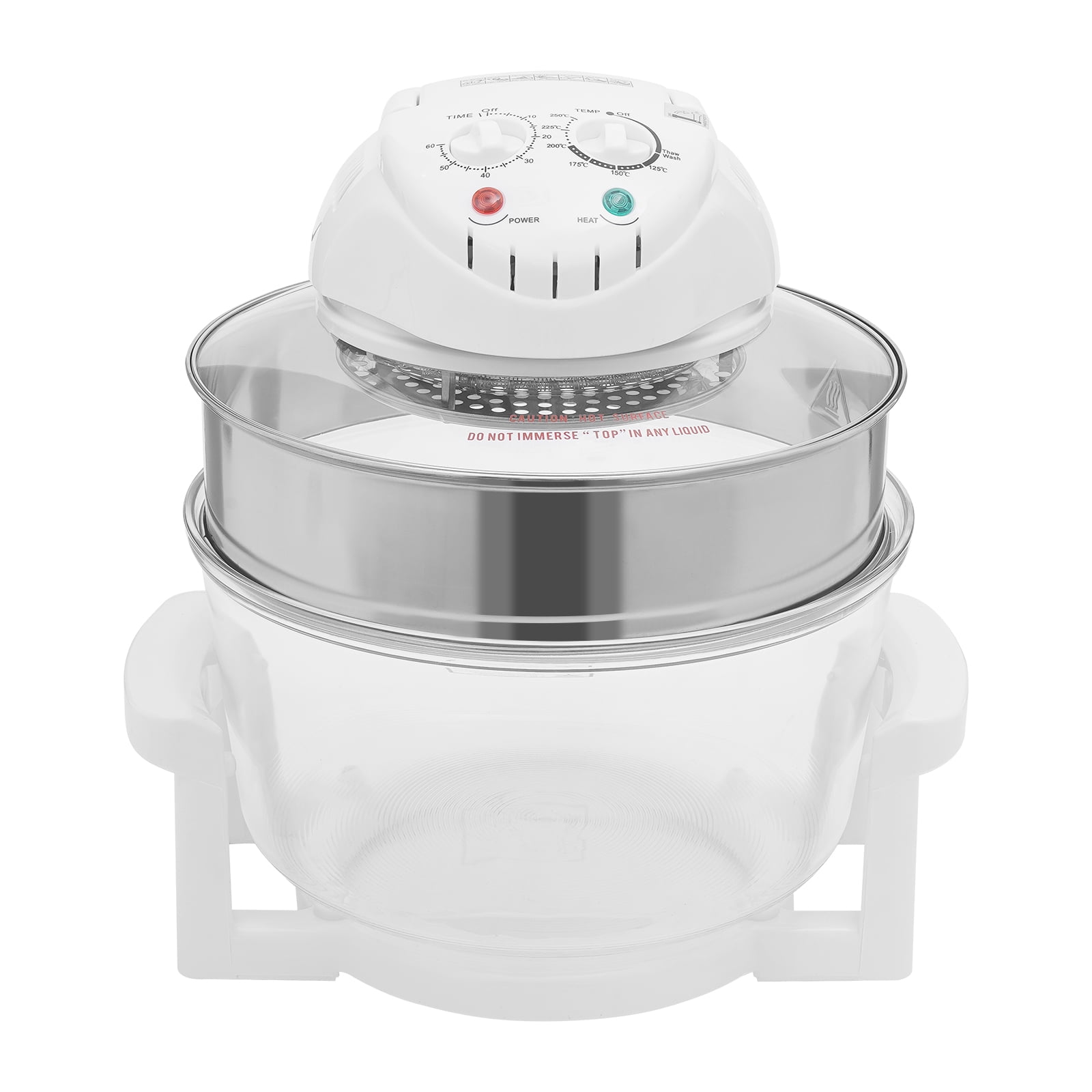 17L / 17.96Qt Air Fryer, 1200W-1400W, 360° Viewable Glass Air Fryer with Expansion Ring for Home Kitchens 110V-120V