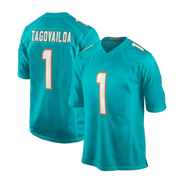 Maillot Miami Dolphins 1 Tagovailoa Bleu Nouveau Nom de Joueur Classique Commémoratif Étoile Édition Brodée - TTTG